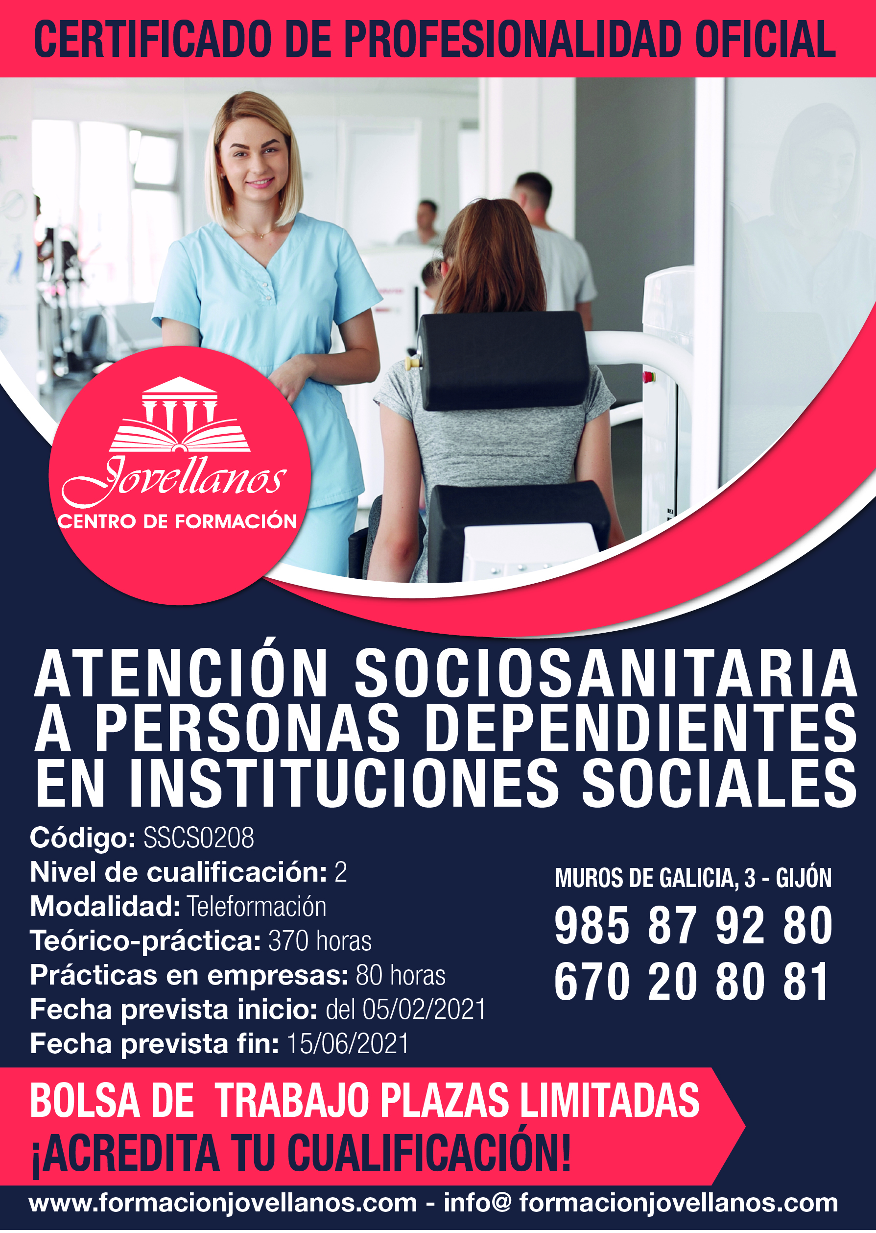 Cartel teleformación con detalles sobre el curso